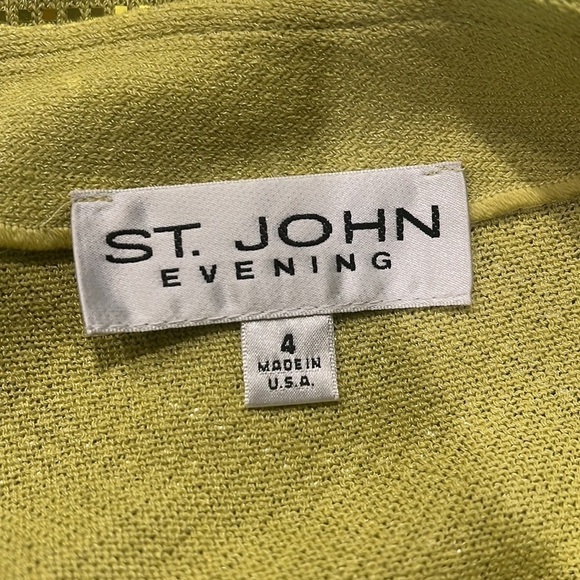 St. John Evening One Shoulder Sequin Midi Dress Sz-4 - Picture 6 of 6